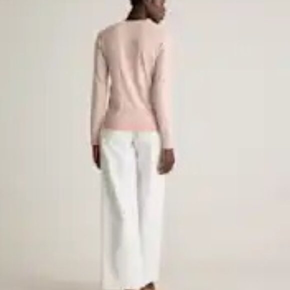 Lightweight Cotton Cashmere V-Neck Sweater - Sugar Stone - Sz Lg - Picture 6 of 6